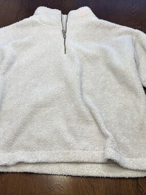 LOFT Cream Sherpa Zip Jacket